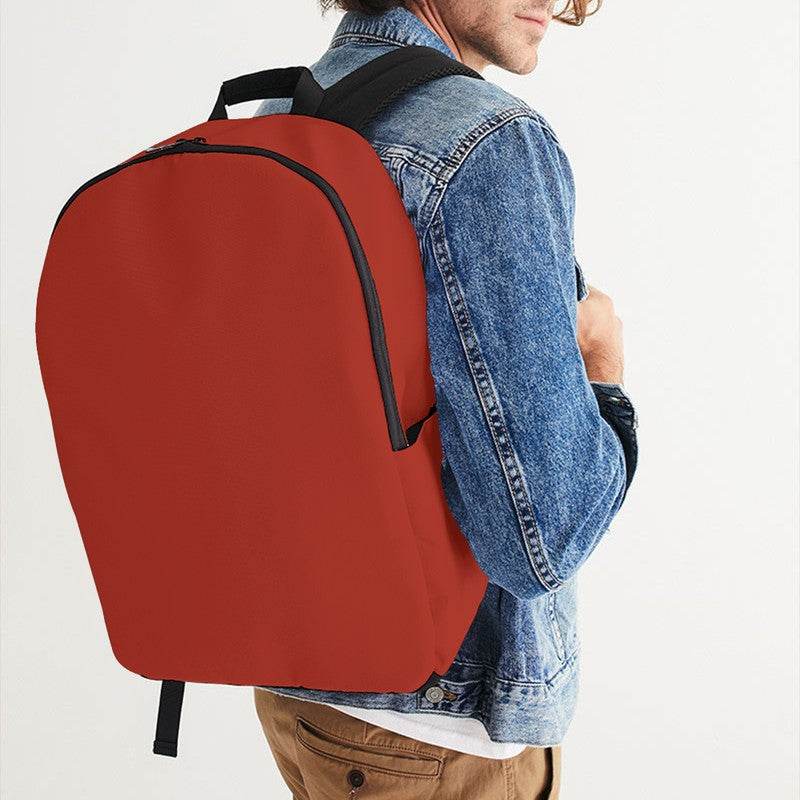 Medium-Dark Medium Red Waterproof Backpack (R-ME-MD) - Man CloseUp