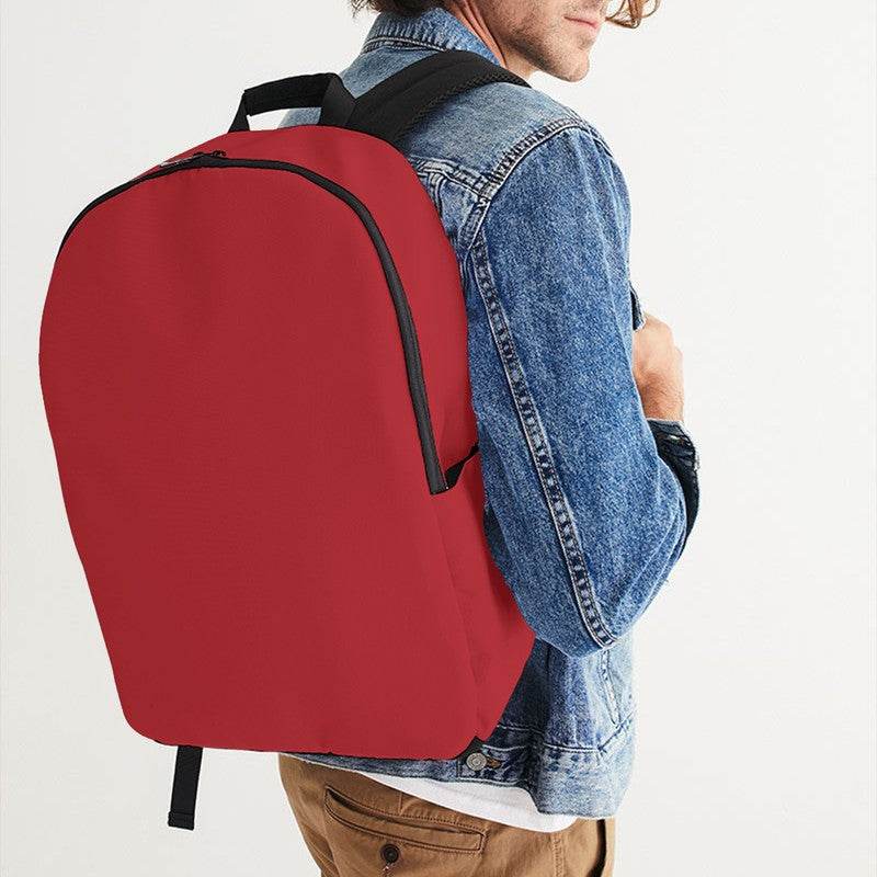 Medium-Dark Medium Red Waterproof Backpack (RPI1-ME-MD) - Man CloseUp