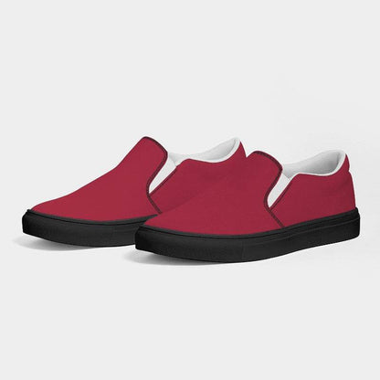 Medium-Dark Medium Red Women's Slip-On Canvas Sneakers (RPI2-ME-MD) - Side 3