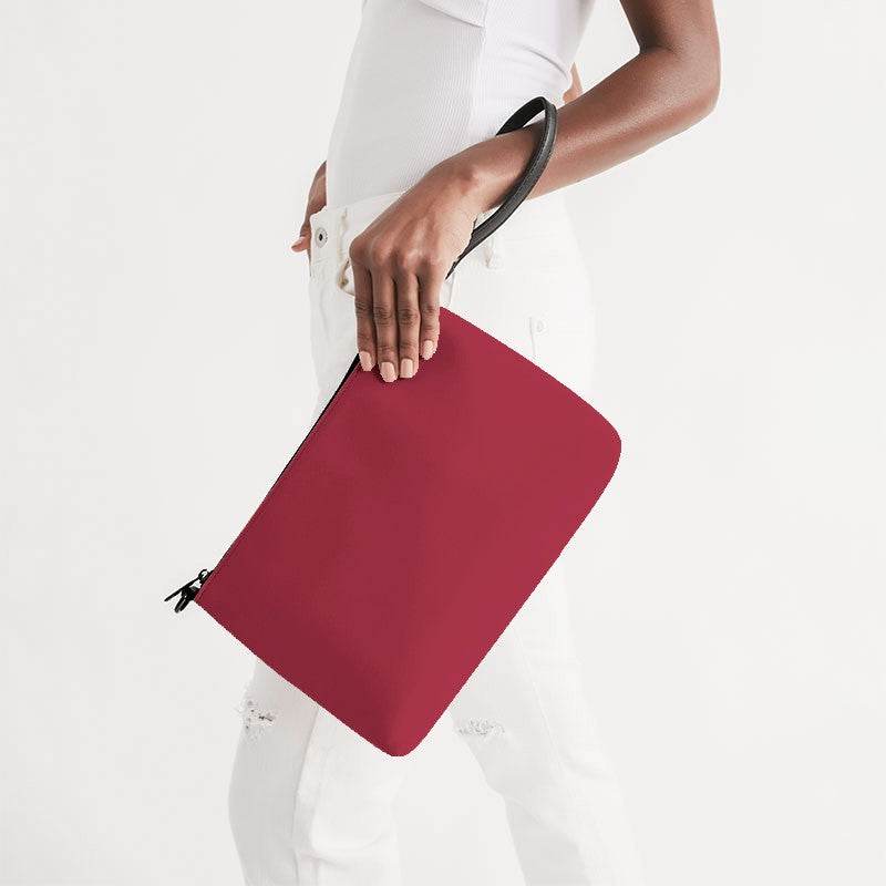 Medium-Dark Medium Red Zip Pouch (RPI2-ME-MD) - Side Holding