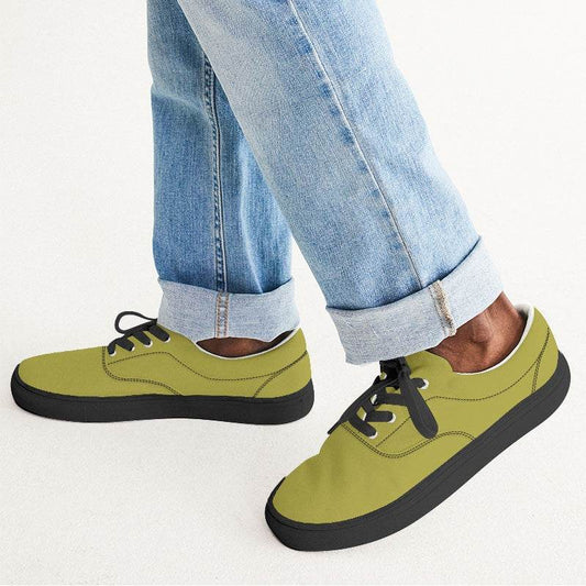 Medium-Dark Medium Yellow Men's Canvas Sneakers (LY2-ME-MD) - Man CloseUp