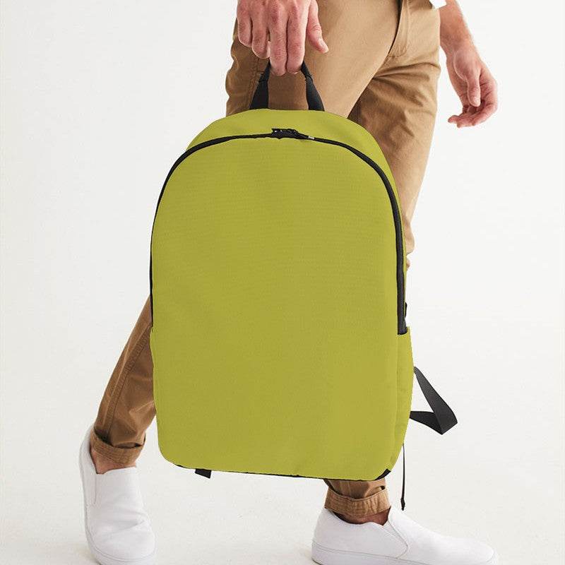 Medium-Dark Medium Yellow Waterproof Backpack (LY2-ME-MD) - Man Holding CloseUp