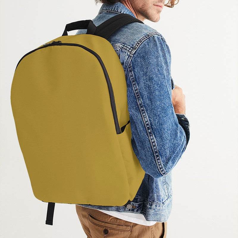 Medium-Dark Medium Yellow Waterproof Backpack (Y-ME-MD) - Man CloseUp