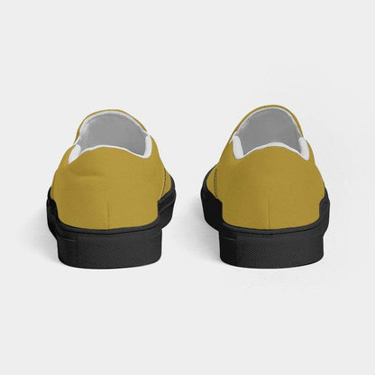 Medium-Dark Medium Yellow Women's Slip-On Canvas Sneakers (Y-ME-MD) - Back