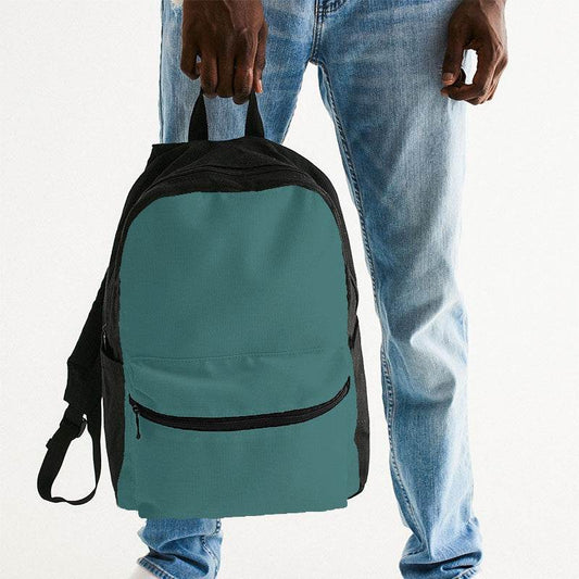 Medium-Dark Muted Blue-Green Canvas Backpack (CBG2-MU-MD) - Man Holding
