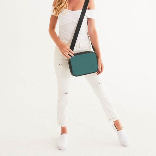 Medium-Dark Muted Blue-Green Crossbody Bag (CBG2-MU-MD) - Woman Front