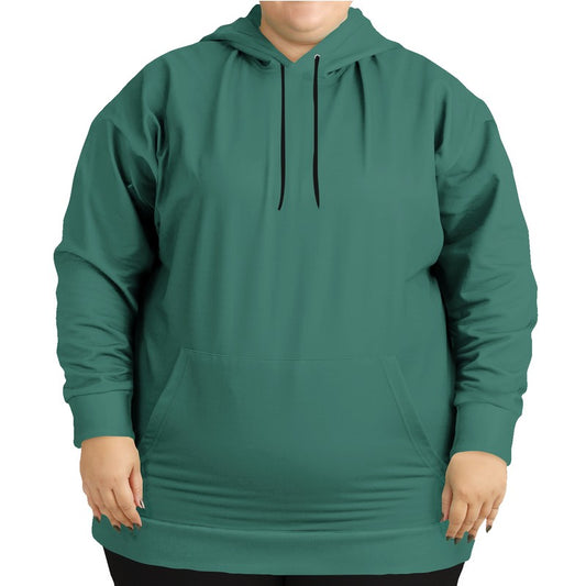 Medium-Dark Muted Blue-Green Hoodie PLUS (BG-MU-MD) - Woman Front PLUS