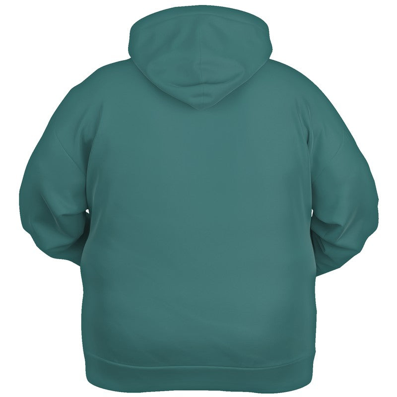 Medium-Dark Muted Blue-Green Hoodie PLUS (CBG2-MU-MD) - Ghost Back PLUS