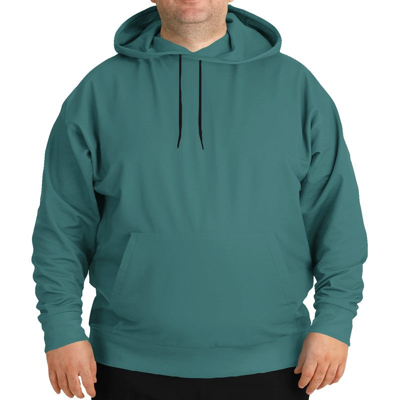 Medium-Dark Muted Blue-Green Hoodie PLUS (CBG2-MU-MD) - Man Front PLUS
