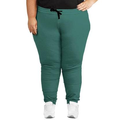 Medium-Dark Muted Blue-Green Joggers PLUS (BG-MU-MD) - Woman Front PLUS