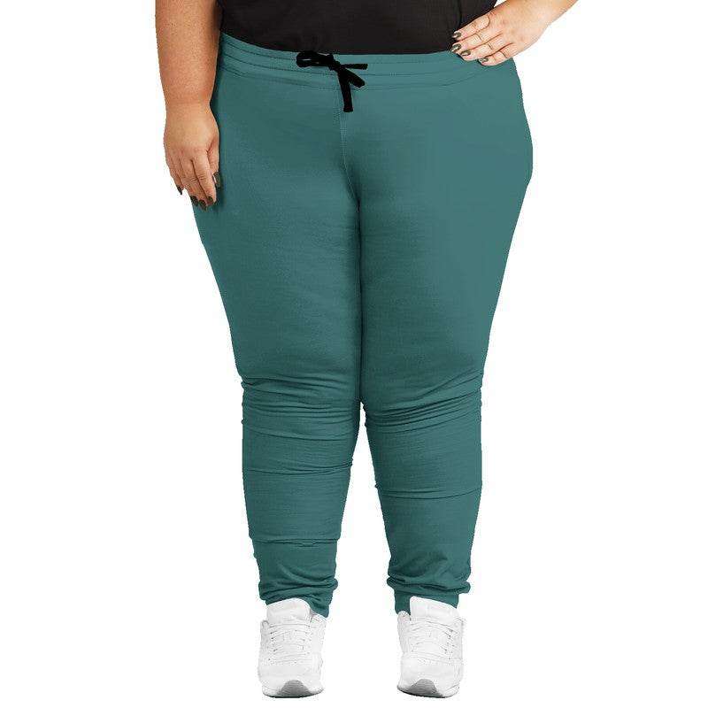 Medium-Dark Muted Blue-Green Joggers PLUS (CBG2-MU-MD) - Woman Front PLUS