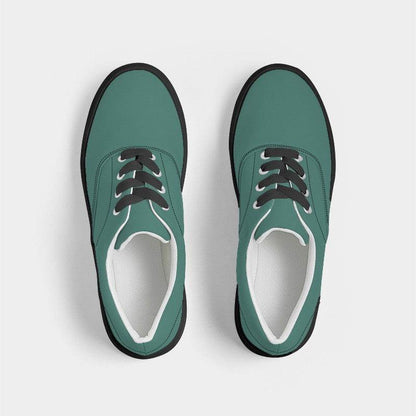 Medium-Dark Muted Blue-Green Men's Canvas Sneakers (BG-MU-MD) - Top