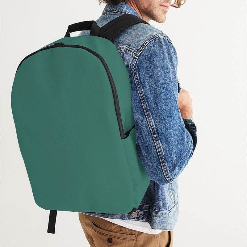 Medium-Dark Muted Blue-Green Waterproof Backpack (BG-MU-MD) - Man CloseUp