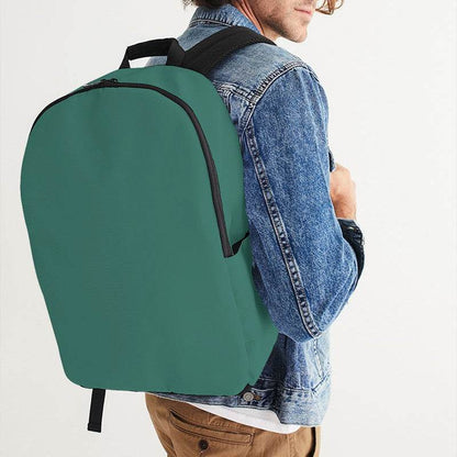Medium-Dark Muted Blue-Green Waterproof Backpack (BG-MU-MD) - Man CloseUp