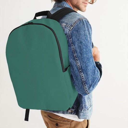 Medium-Dark Muted Blue-Green Waterproof Backpack (BG-MU-MD) - Man CloseUp