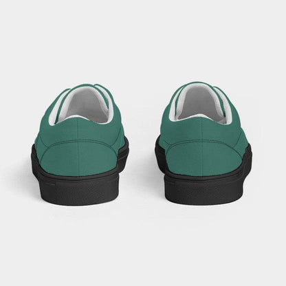 Medium-Dark Muted Blue-Green Women's Canvas Sneakers (BG-MU-MD) - Back