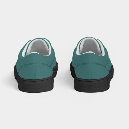 Medium-Dark Muted Blue-Green Women's Canvas Sneakers (CBG2-MU-MD) - Back