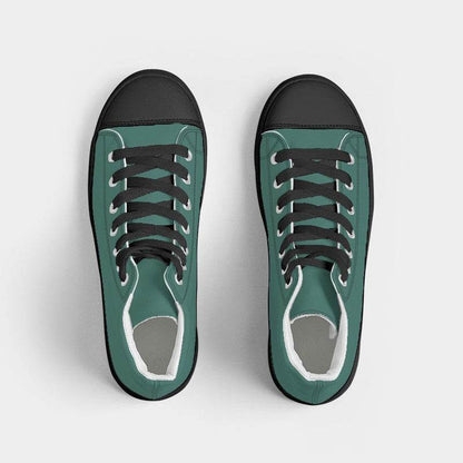 Medium-Dark Muted Blue-Green Women's High-Top Canvas Sneakers (BG-MU-MD) - Top