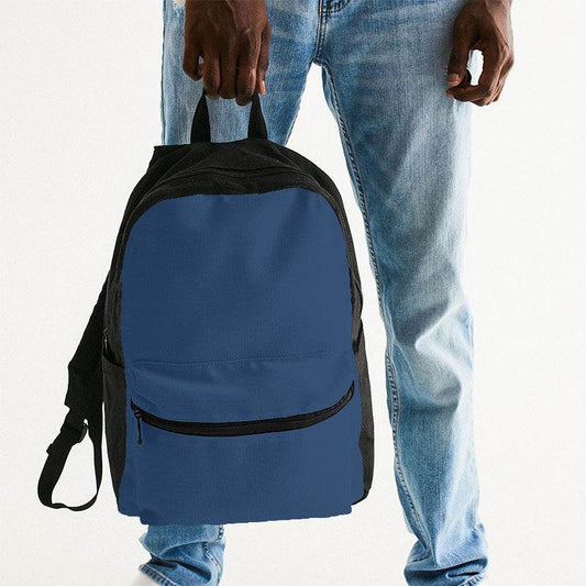 Medium-Dark Muted Blue Canvas Backpack (IB2-MU-MD) - Man Holding