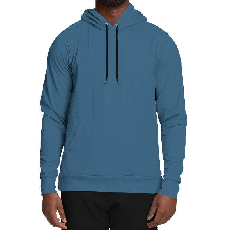 Medium-Dark Muted Blue Hoodie (B-MU-MD) - Man Front