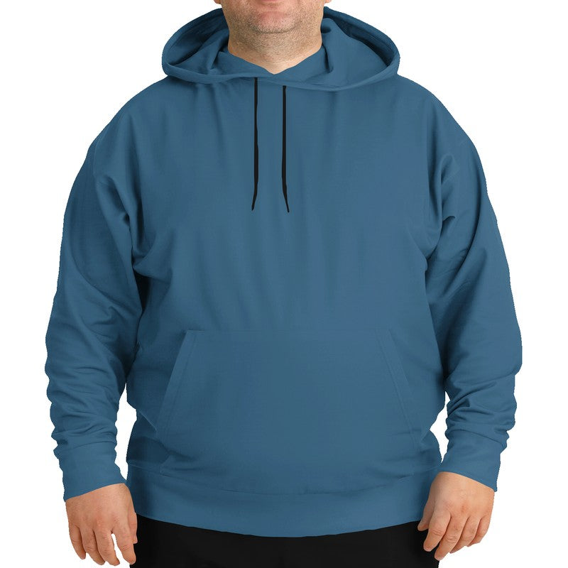 Medium-Dark Muted Blue Hoodie PLUS (B-MU-MD) - Man Front PLUS