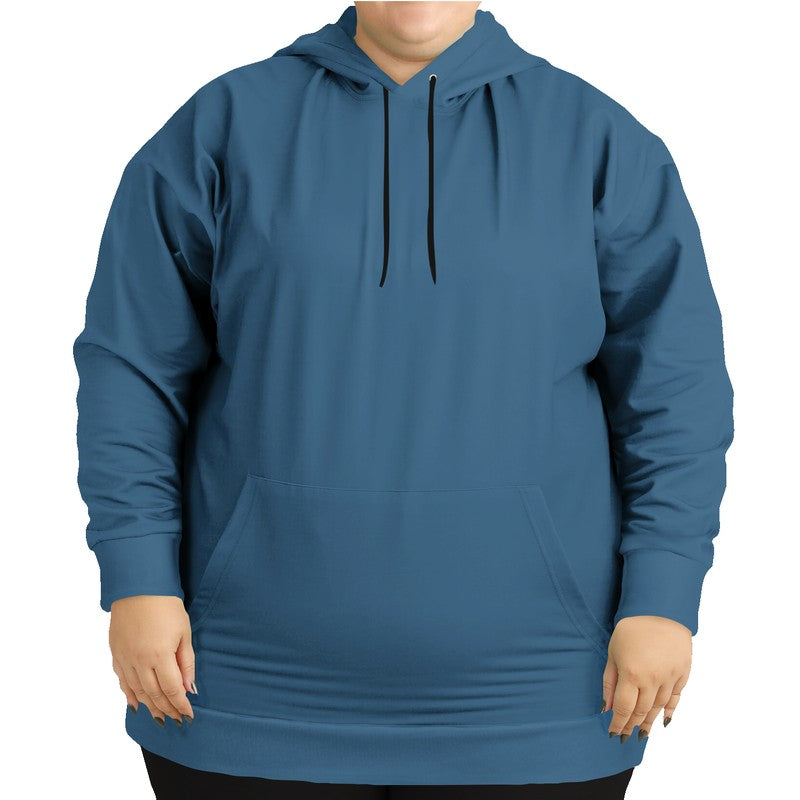 Medium-Dark Muted Blue Hoodie PLUS (B-MU-MD) - Woman Front PLUS