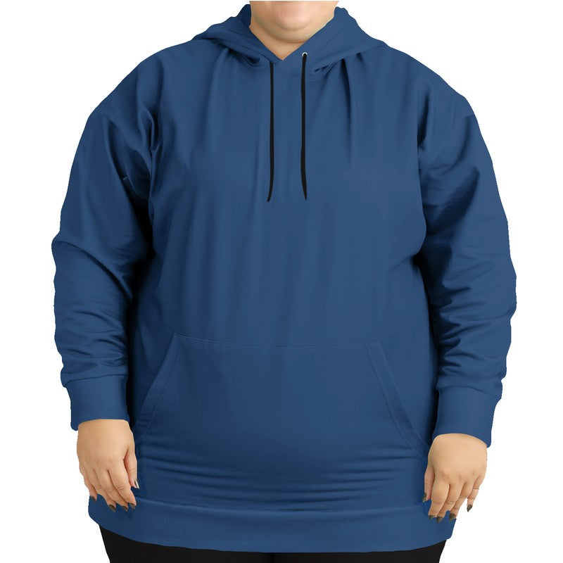 Medium-Dark Muted Blue Hoodie PLUS (IB2-MU-MD) - Woman Front PLUS