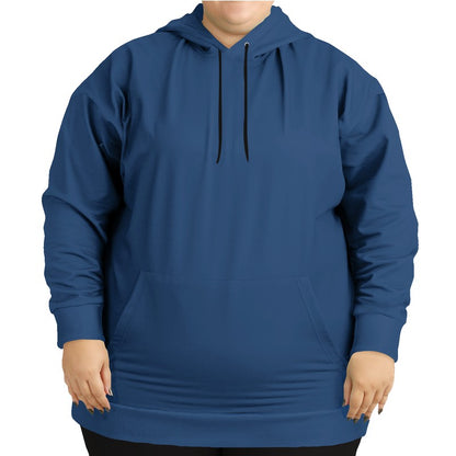 Medium-Dark Muted Blue Hoodie PLUS (IB2-MU-MD) - Woman Front PLUS