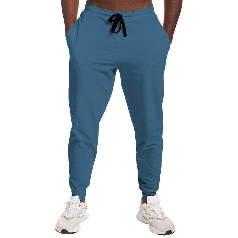 Medium-Dark Muted Blue Joggers (B-MU-MD) - Man Front