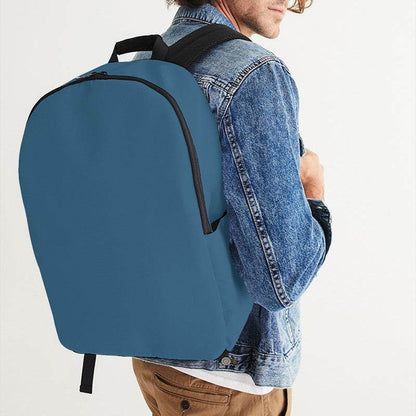 Medium-Dark Muted Blue Waterproof Backpack (B-MU-MD) - Man CloseUp