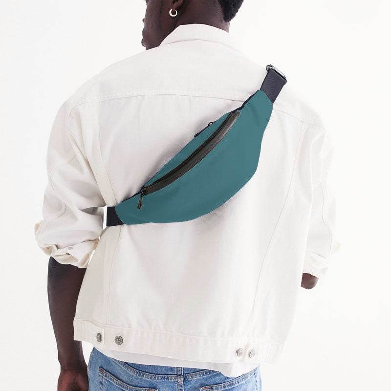 Medium-Dark Muted Cyan Belt Bag (C-MU-MD) - Man Back