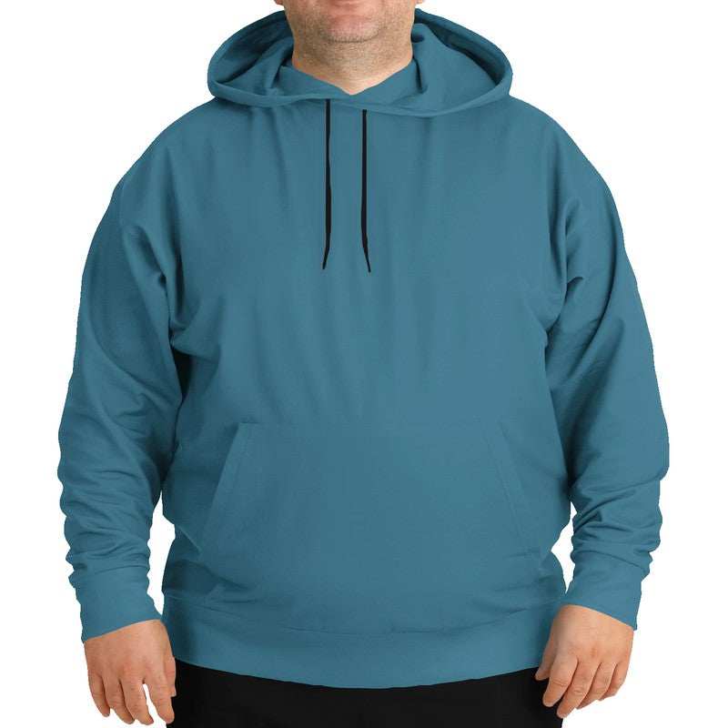 Medium-Dark Muted Cyan Hoodie PLUS (BC2-MU-MD) - Man Front PLUS