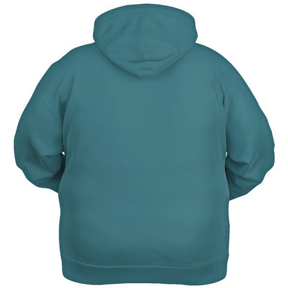 Medium-Dark Muted Cyan Hoodie PLUS (C-MU-MD) - Ghost Back PLUS