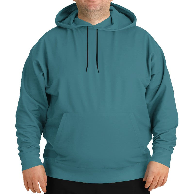 Medium-Dark Muted Cyan Hoodie PLUS (C-MU-MD) - Man Front PLUS