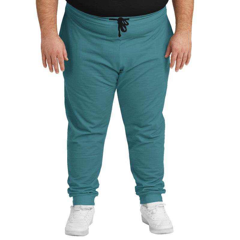 Medium-Dark Muted Cyan Joggers PLUS (C-MU-MD) - Man Front PLUS