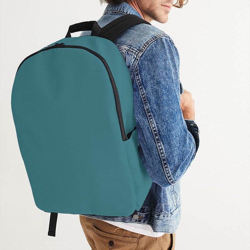 Medium-Dark Muted Cyan Waterproof Backpack (C-MU-MD) - Man CloseUp