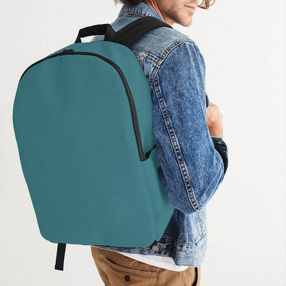Medium-Dark Muted Cyan Waterproof Backpack (C-MU-MD) - Man CloseUp