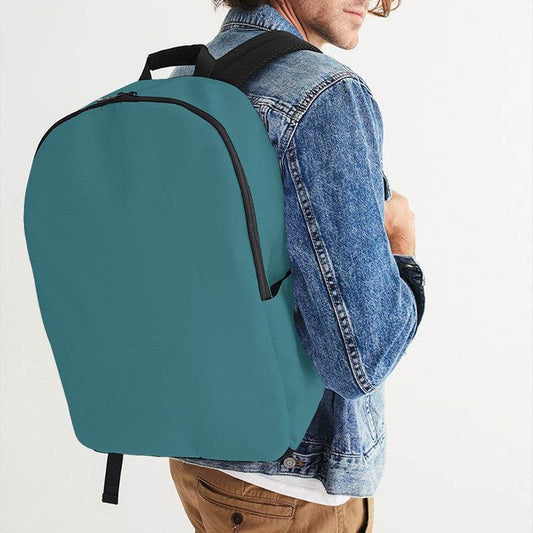 Medium-Dark Muted Cyan Waterproof Backpack (C-MU-MD) - Man CloseUp
