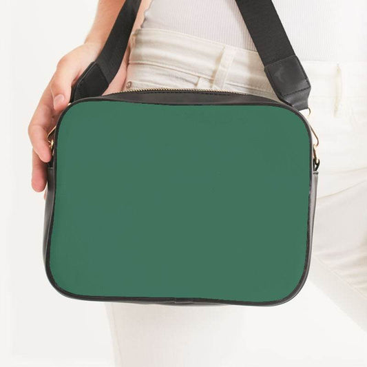Medium-Dark Muted Green Crossbody Bag (BGG2-MU-MD) - Woman Front CloseUp