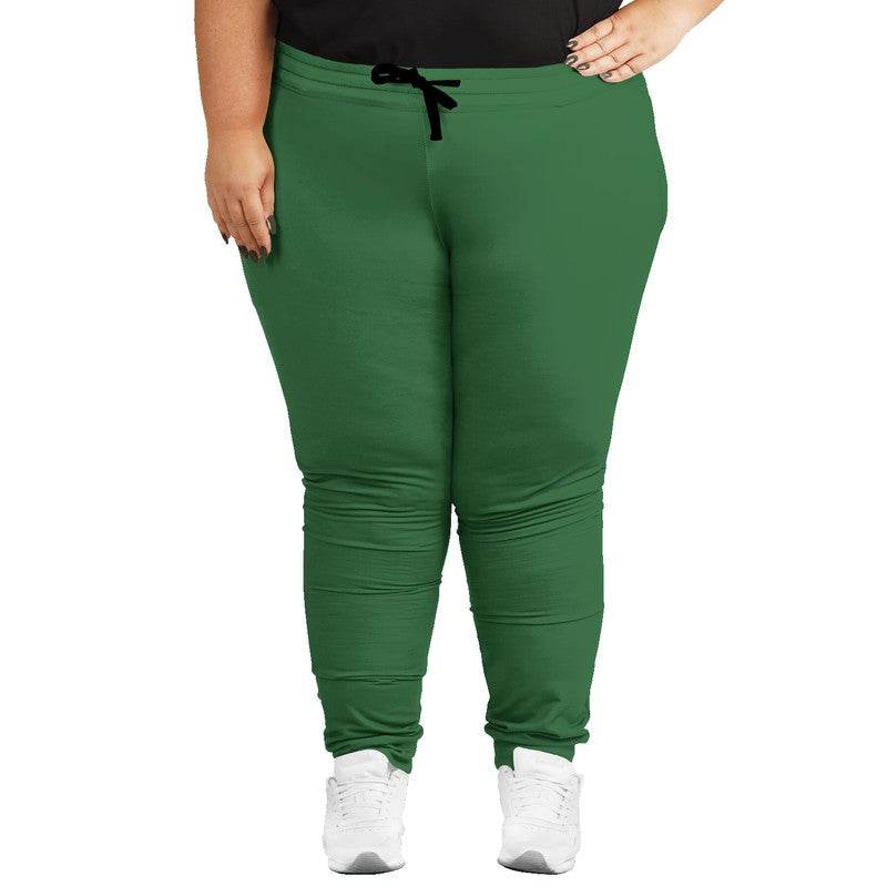 Medium-Dark Muted Green Joggers PLUS (G-MU-MD) - Woman Front PLUS