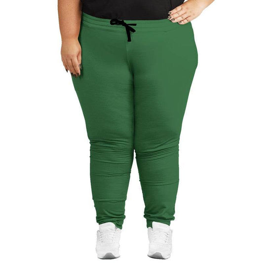 Medium-Dark Muted Green Joggers PLUS (G-MU-MD) - Woman Front PLUS