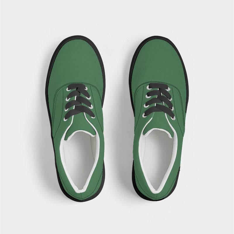 Medium-Dark Muted Green Men's Canvas Sneakers (G-MU-MD) - Top