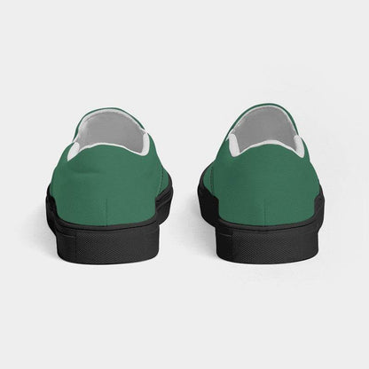 Medium-Dark Muted Green Men's Slip-On Canvas Sneakers (BGG2-MU-MD) - Back