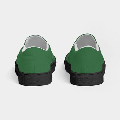 Medium-Dark Muted Green Men's Slip-On Canvas Sneakers (G-MU-MD) - Back