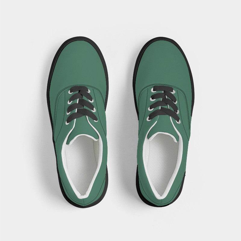 Medium-Dark Muted Green Women's Canvas Sneakers (BGG2-MU-MD) - Top