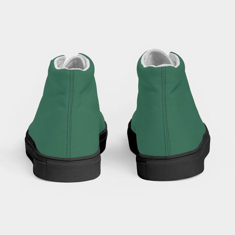 Medium-Dark Muted Green Women's High-Top Canvas Sneakers (BGG2-MU-MD) - Back