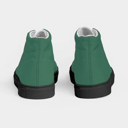 Medium-Dark Muted Green Women's High-Top Canvas Sneakers (BGG2-MU-MD) - Back