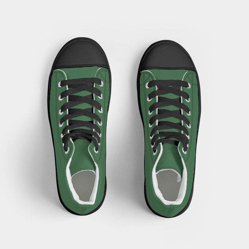 Medium-Dark Muted Green Women's High-Top Canvas Sneakers (G-MU-MD) - Top