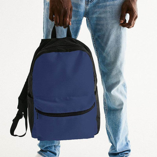 Medium-Dark Muted Indigo Canvas Backpack (I-MU-MD) - Man Holding