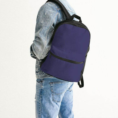 Medium-Dark Muted Indigo Canvas Backpack (PUI2-MU-MD) - Man Back CloseUp